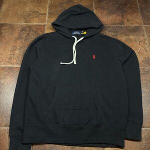 Polo Ralph Lauren Black Hoodie with Red Emblem